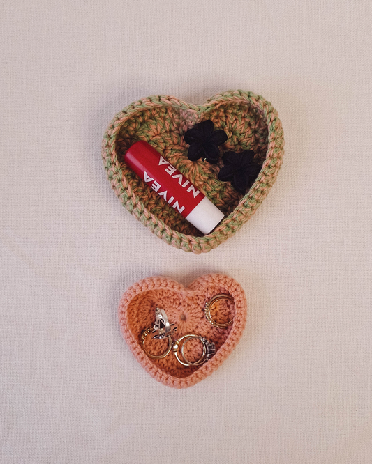 Set Bandejas Crochet Verde + Coral
