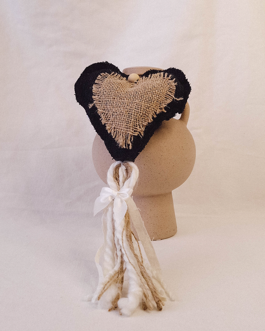 Corazón Decorativo Lazo Negro