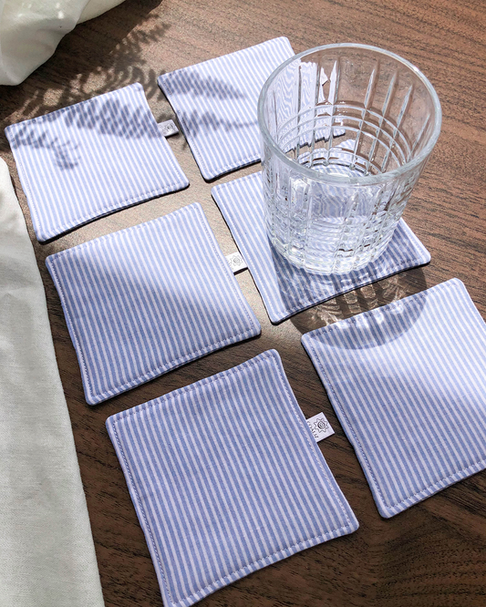 Set Posavasos Líneas Celeste