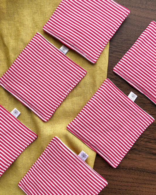 Set Posavasos Líneas Rojo