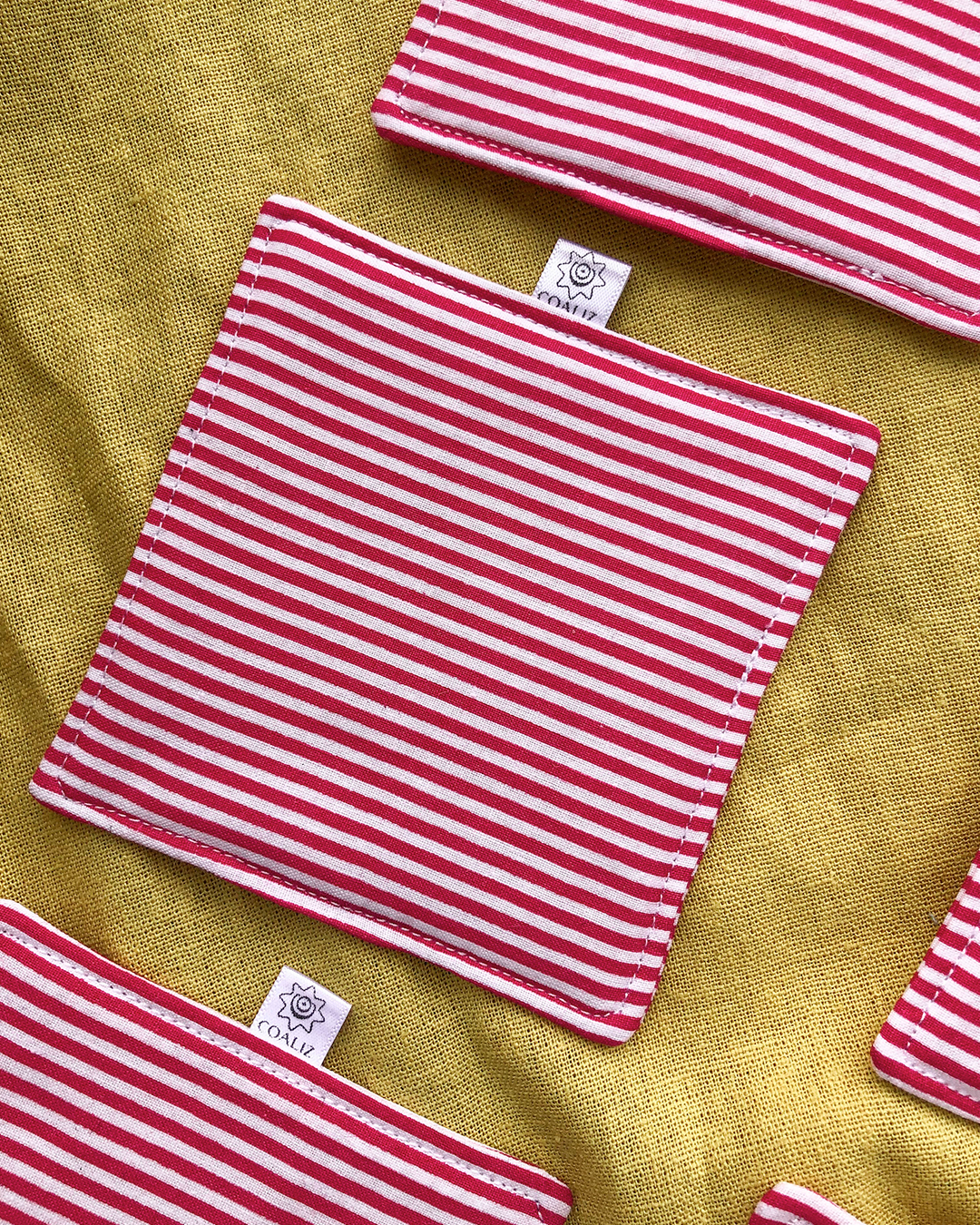 Set Posavasos Líneas Rojo