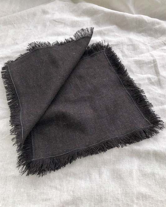 Set 6 Servilletas Lino Negro