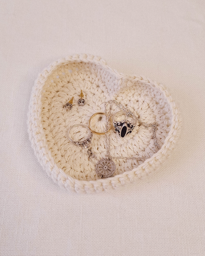 Bandeja a Crochet Corazón Crudo