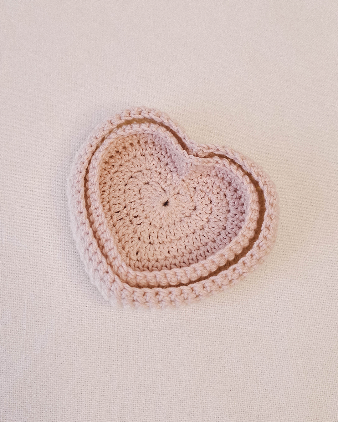 Set Bandejas Crochet Crudo + Rosado