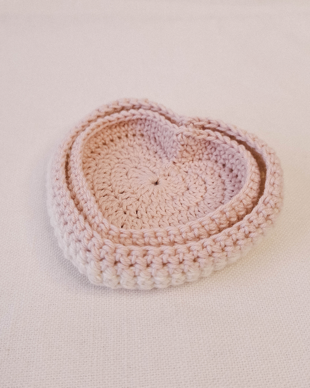 Set Bandejas Crochet Crudo + Rosado