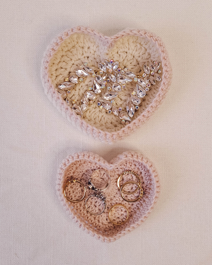 Set Bandejas Crochet Crudo + Rosado