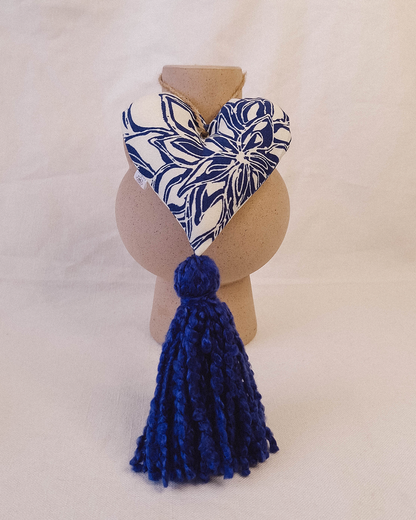 Corazón Decorativo Flor Azul