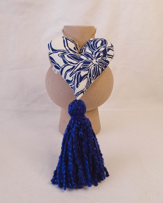 Corazón Decorativo Flor Azul
