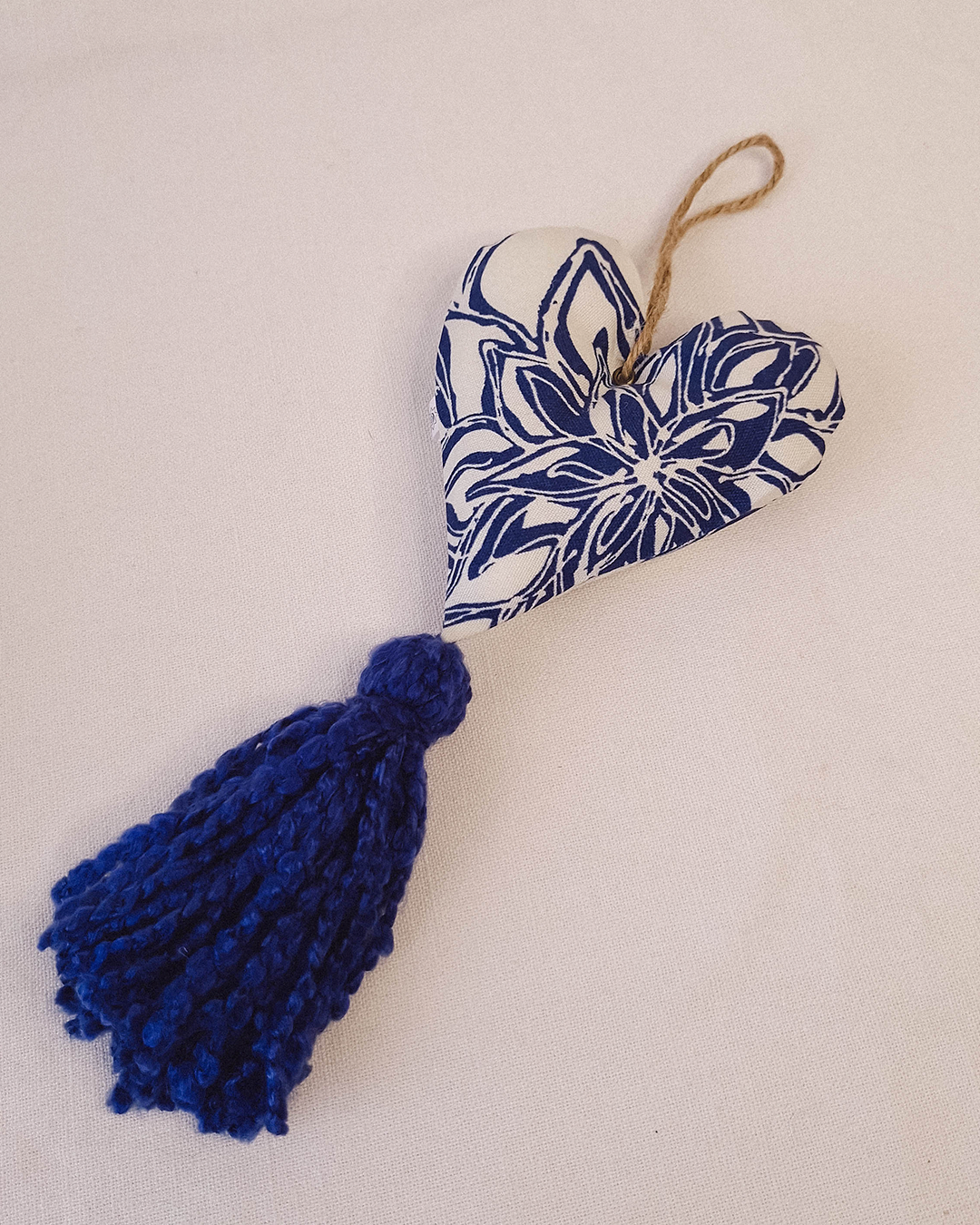 Corazón Decorativo Flor Azul