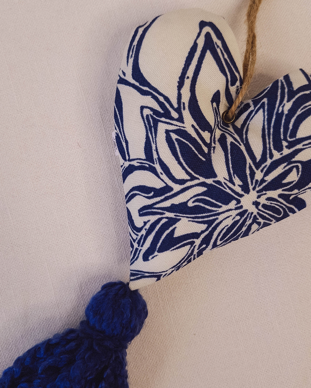 Corazón Decorativo Flor Azul