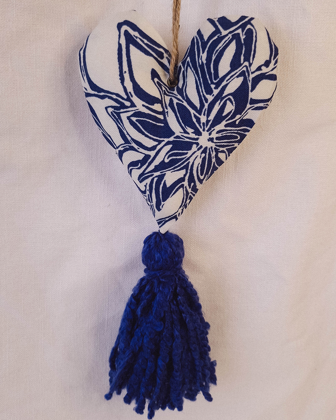 Corazón Decorativo Flor Azul