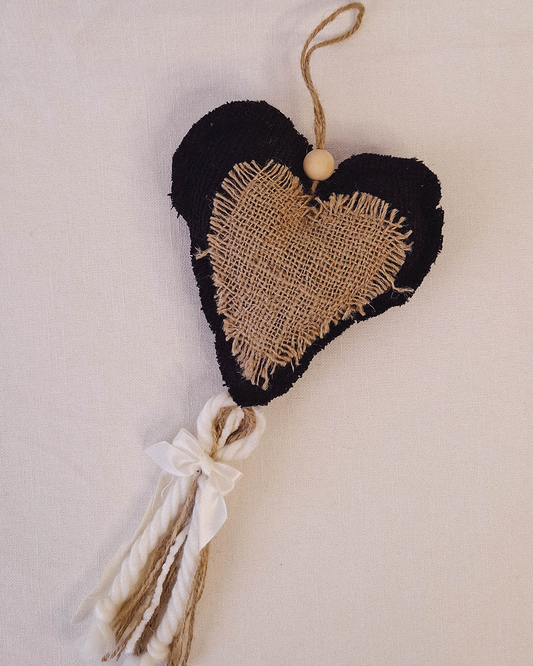 Corazón Decorativo Lazo Negro