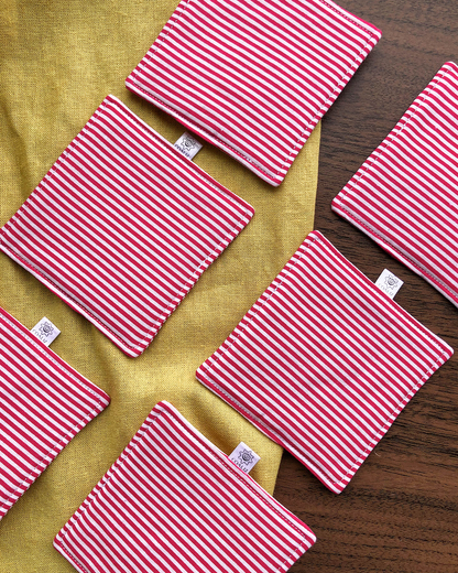 Set Posavasos Líneas Rojo