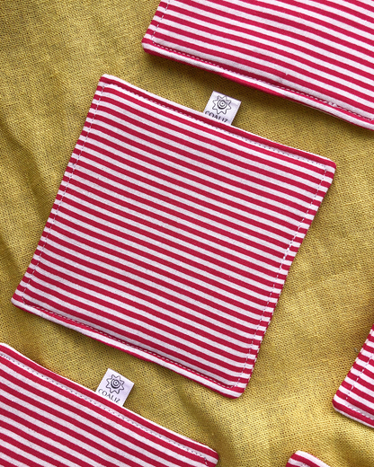 Set Posavasos Líneas Rojo