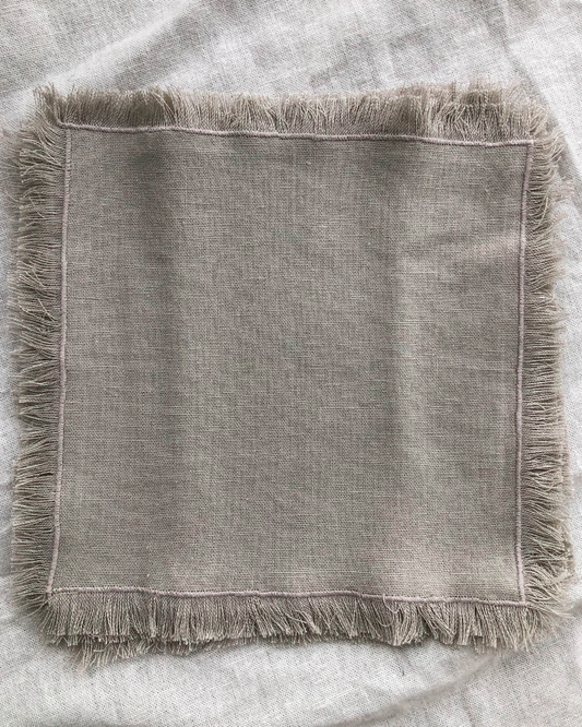 Set 6 Servilletas Lino Gris Perla