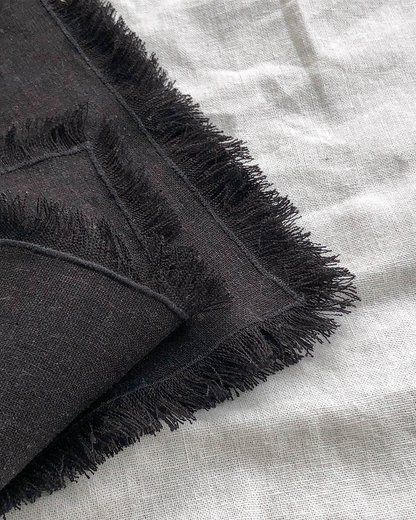 Set 6 Servilletas Lino Negro