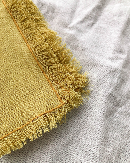 Set 6 Servilletas Lino Ocre