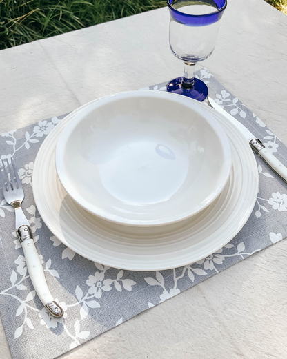 Set 6 Individuales Flores en Gris