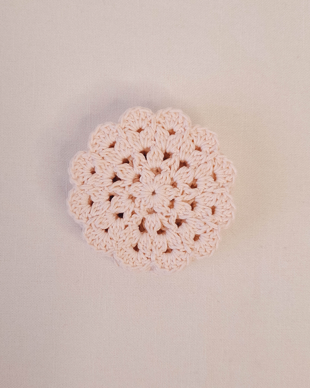 Set 6 Posavasos Crochet Crisantemo Baby Pink