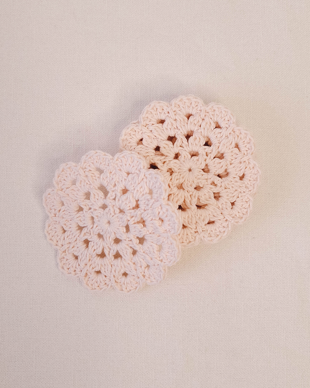 Set 6 Posavasos Crochet Crisantemo Baby Pink