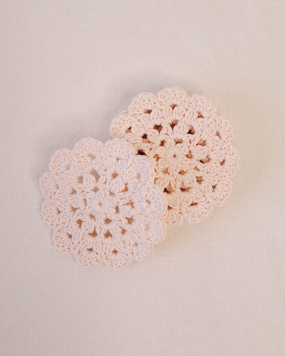Set 6 Posavasos Crochet Crisantemo Baby Pink
